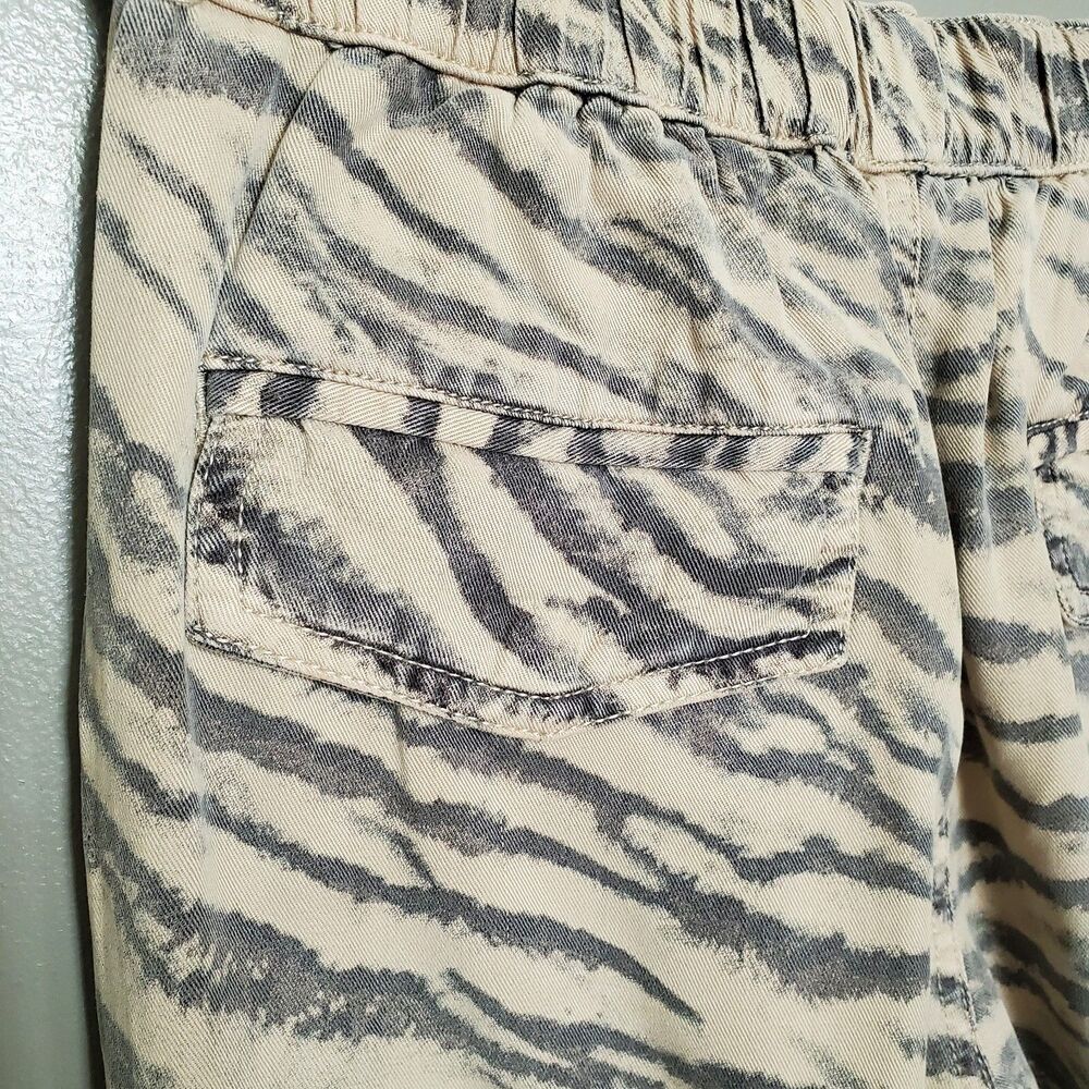 Pam & Gela Jogger Pants Womens Size Small Tiger Stripe Elastic Waist Cargo Brown - Picture 9 of 12